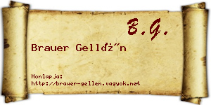 Brauer Gellén névjegykártya